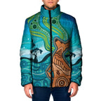 Aussie Aurora Borealis Aboriginal Art Padded Jacket