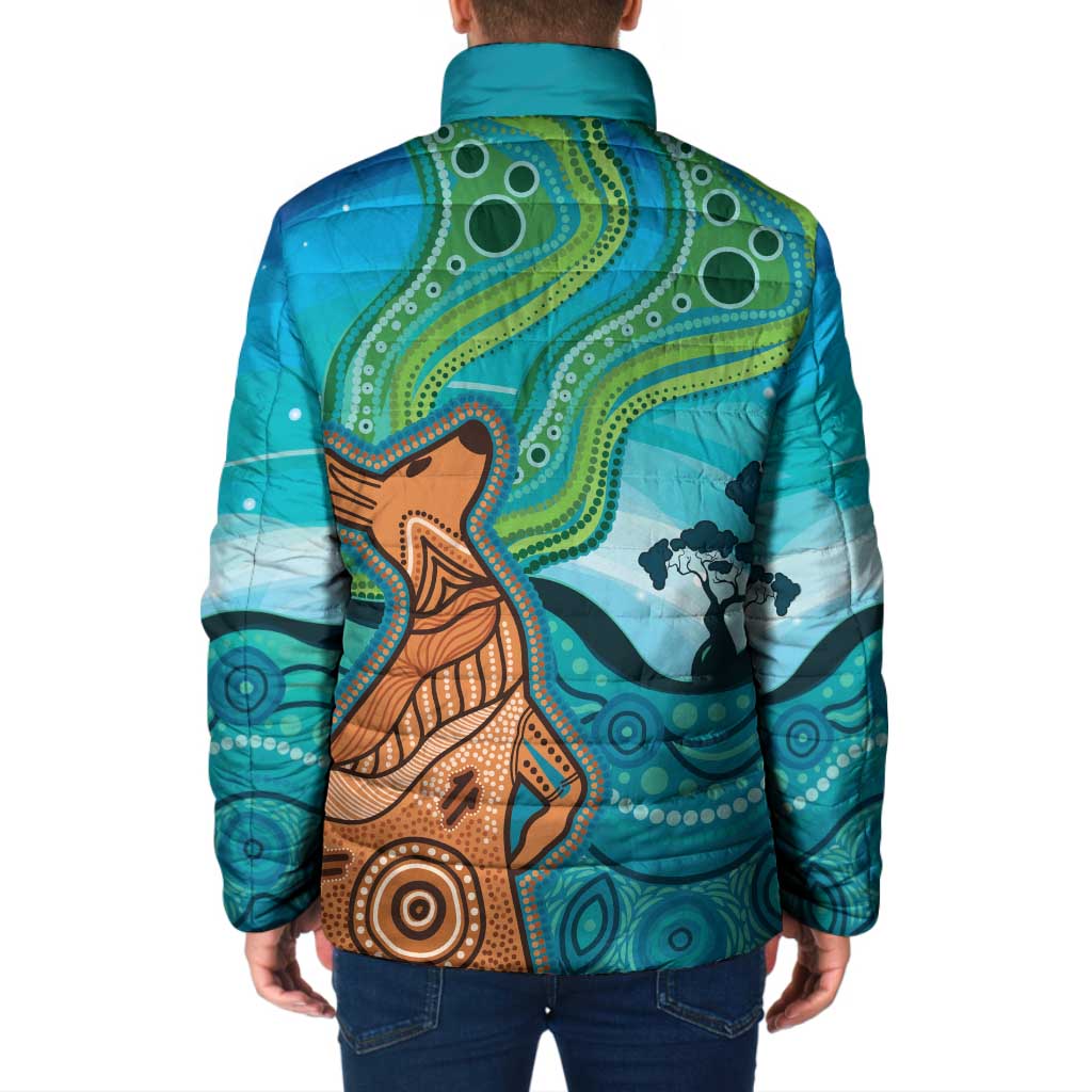 Aussie Aurora Borealis Aboriginal Art Padded Jacket