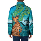 Aussie Aurora Borealis Aboriginal Art Padded Jacket