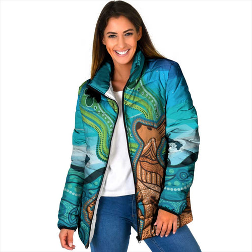 Aussie Aurora Borealis Aboriginal Art Padded Jacket