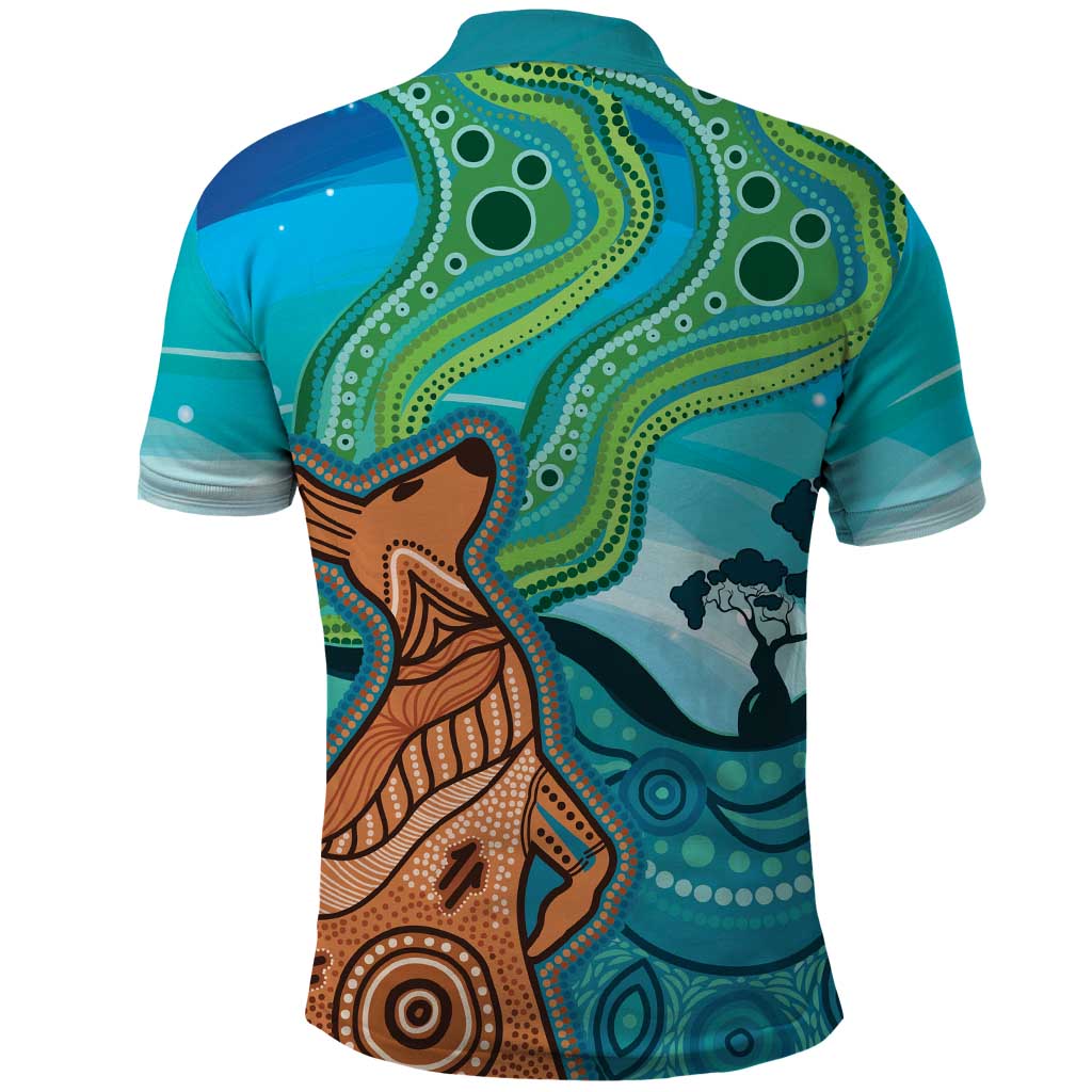 Aussie Aurora Borealis Aboriginal Art Polo Shirt