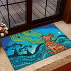 Aussie Aurora Borealis Aboriginal Art Rubber Doormat