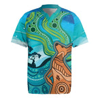 Aussie Aurora Borealis Aboriginal Art Rugby Jersey