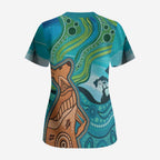 Aussie Aurora Borealis Aboriginal Art Scrub Top