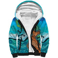 Aussie Aurora Borealis Aboriginal Art Sherpa Hoodie