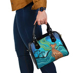 Aussie Aurora Borealis Aboriginal Art Shoulder Handbag