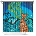 Aussie Aurora Borealis Aboriginal Art Shower Curtain