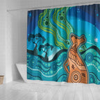 Aussie Aurora Borealis Aboriginal Art Shower Curtain