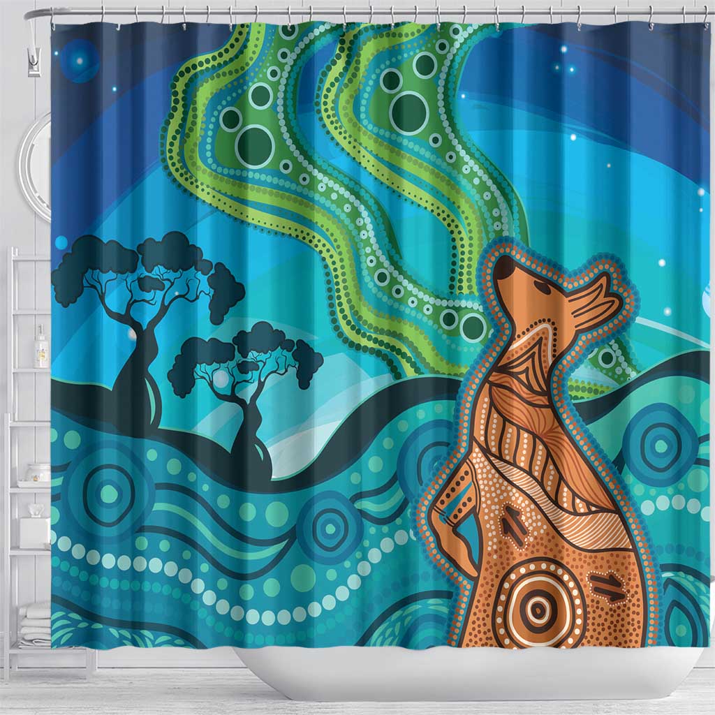 Aussie Aurora Borealis Aboriginal Art Shower Curtain