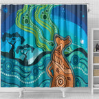 Aussie Aurora Borealis Aboriginal Art Shower Curtain