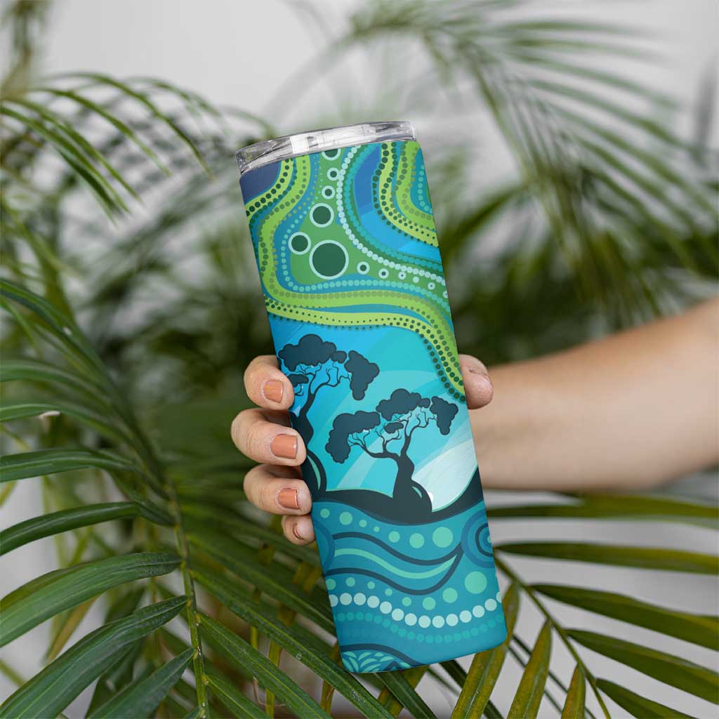 Aussie Aurora Borealis Aboriginal Art Skinny Tumbler