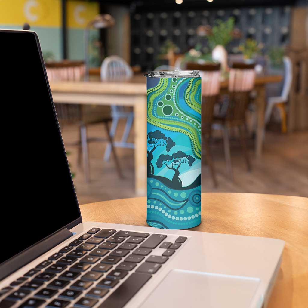 Aussie Aurora Borealis Aboriginal Art Skinny Tumbler
