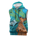 Aussie Aurora Borealis Aboriginal Art Sleeveless Hoodie