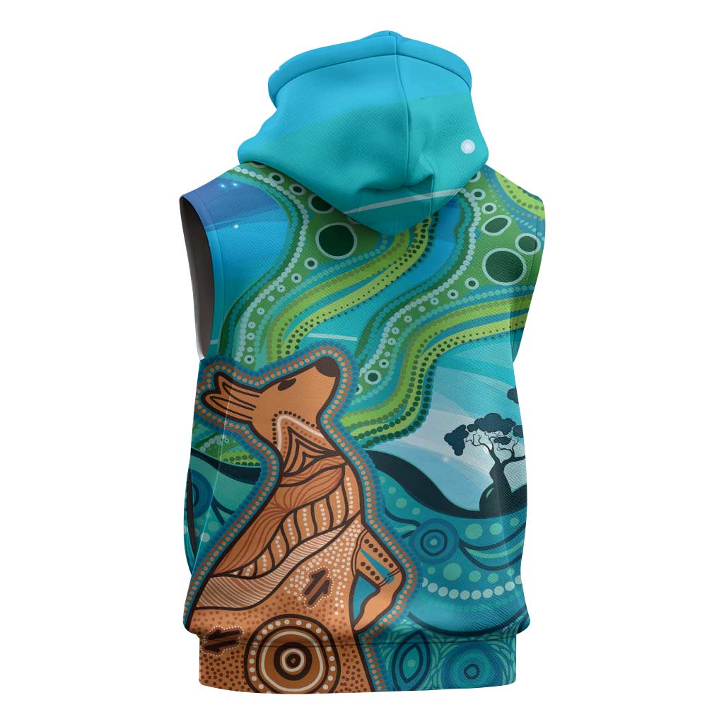 Aussie Aurora Borealis Aboriginal Art Sleeveless Hoodie