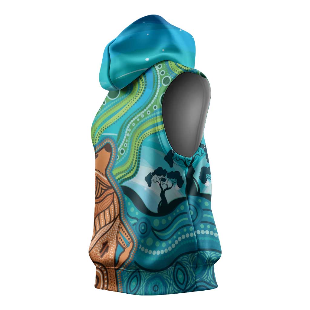 Aussie Aurora Borealis Aboriginal Art Sleeveless Hoodie