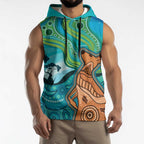 Aussie Aurora Borealis Aboriginal Art Sleeveless Hoodie