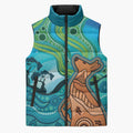 Aussie Aurora Borealis Aboriginal Art Sleeveless Puffer Jacket