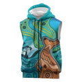 Aussie Aurora Borealis Aboriginal Art Sleeveless Zip Hoodie