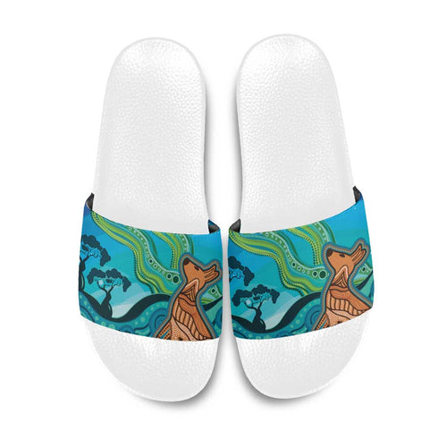 Aussie Aurora Borealis Aboriginal Art Slide Sandals