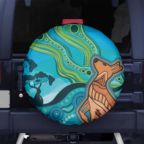 Aussie Aurora Borealis Aboriginal Art Spare Tire Cover