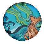 Aussie Aurora Borealis Aboriginal Art Spare Tire Cover