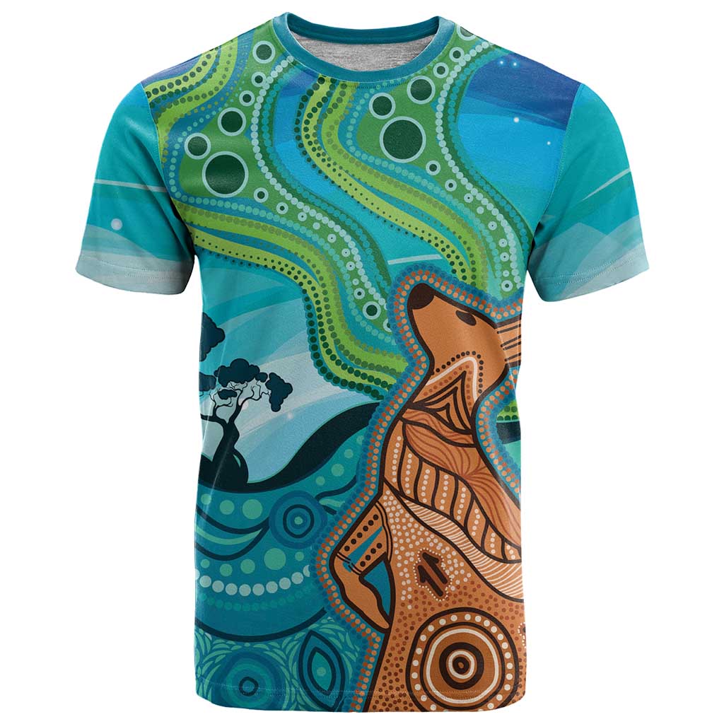 Aussie Aurora Borealis Aboriginal Art T Shirt