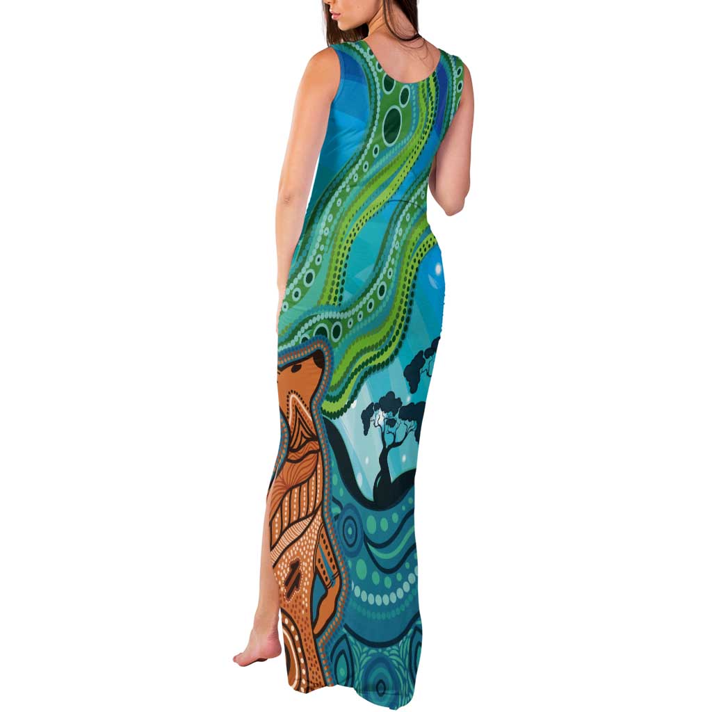 Aussie Aurora Borealis Aboriginal Art Tank Maxi Dress