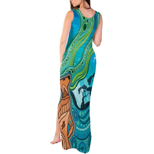 Aussie Aurora Borealis Aboriginal Art Tank Maxi Dress