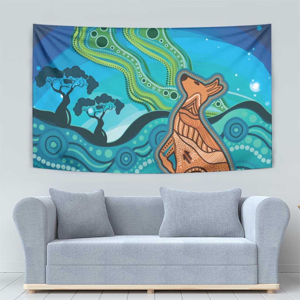 Aussie Aurora Borealis Aboriginal Art Tapestry