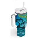 Aussie Aurora Borealis Aboriginal Art Tumbler With Handle