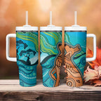 Aussie Aurora Borealis Aboriginal Art Tumbler With Handle