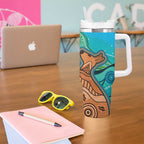 Aussie Aurora Borealis Aboriginal Art Tumbler With Handle