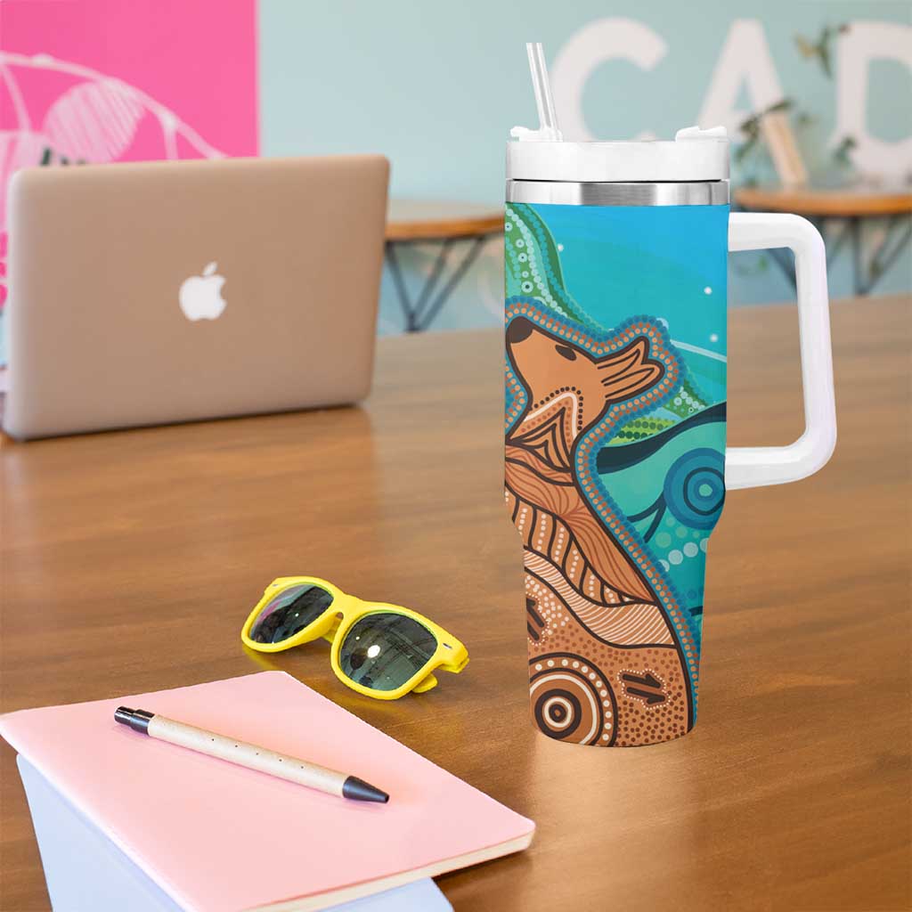 Aussie Aurora Borealis Aboriginal Art Tumbler With Handle
