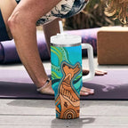 Aussie Aurora Borealis Aboriginal Art Tumbler With Handle