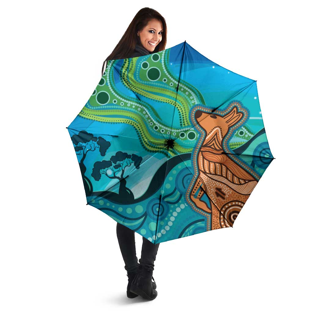 Aussie Aurora Borealis Aboriginal Art Umbrella