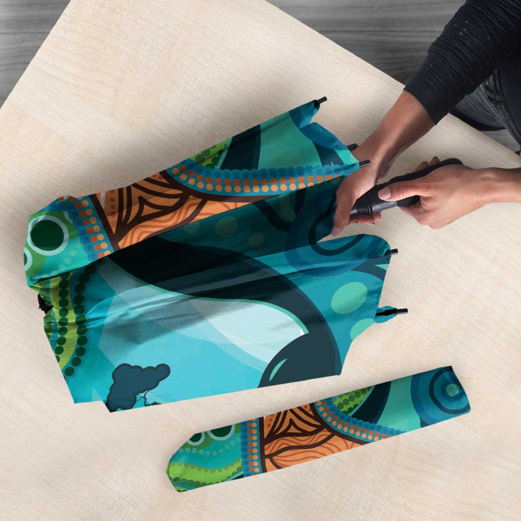 Aussie Aurora Borealis Aboriginal Art Umbrella