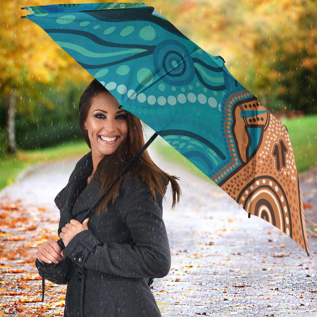 Aussie Aurora Borealis Aboriginal Art Umbrella