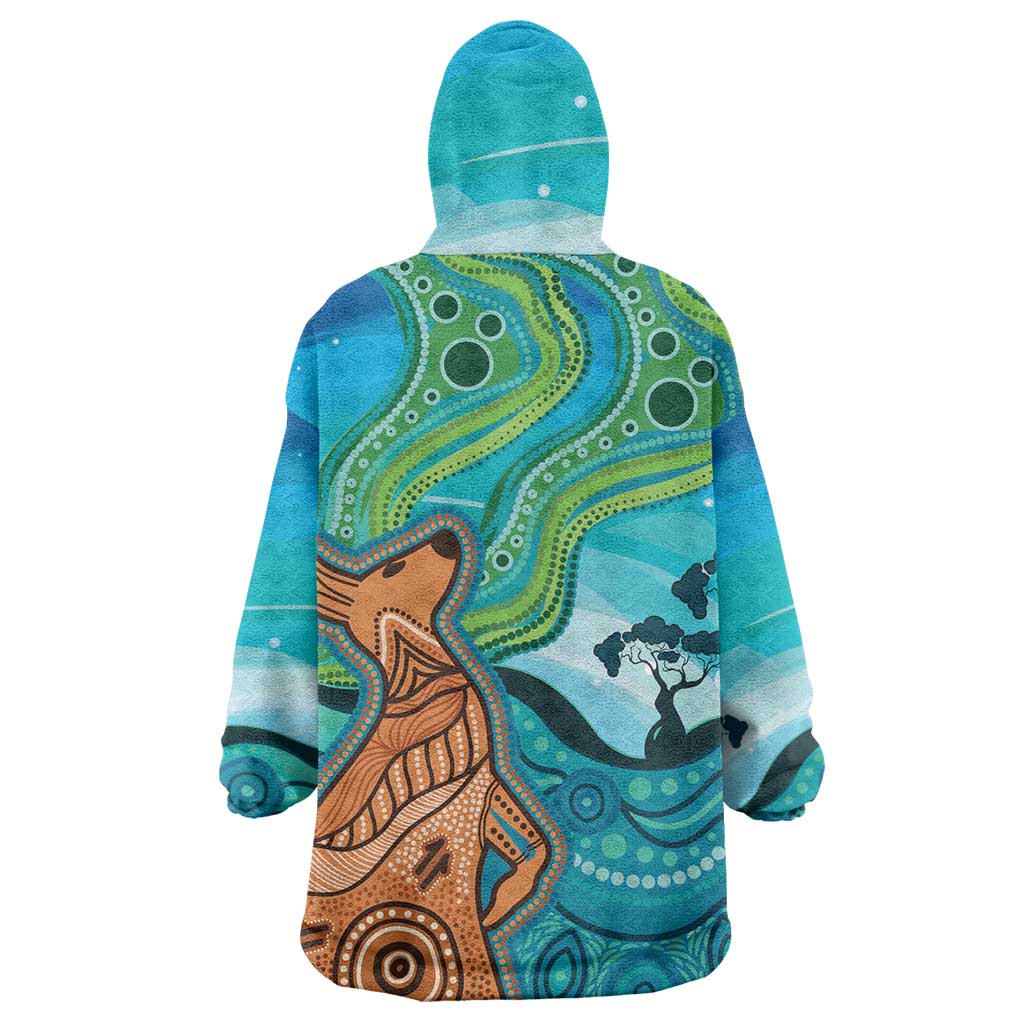 Aussie Aurora Borealis Aboriginal Art Wearable Blanket Hoodie