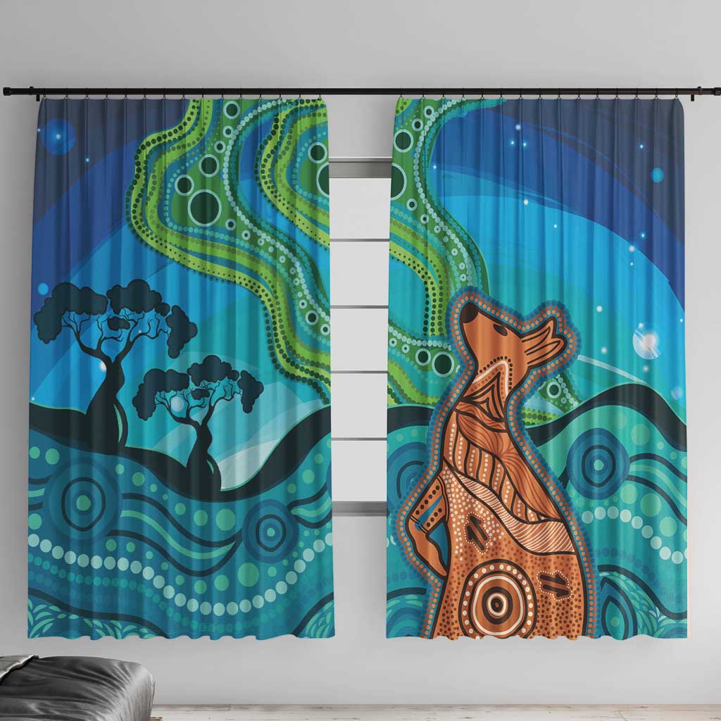 Aussie Aurora Borealis Aboriginal Art Window Curtain
