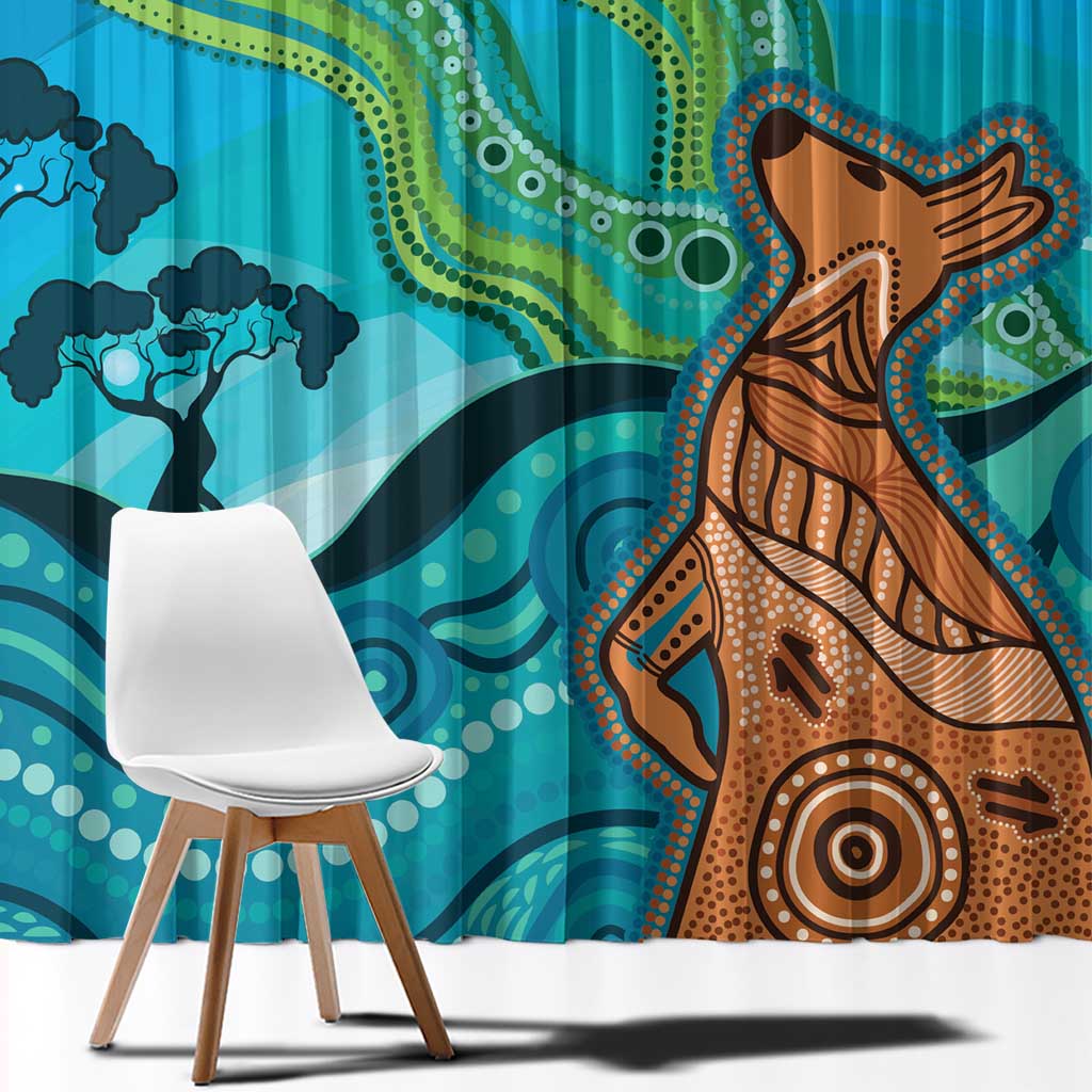 Aussie Aurora Borealis Aboriginal Art Window Curtain
