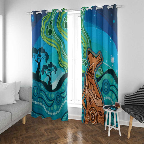 Aussie Aurora Borealis Aboriginal Art Window Curtain
