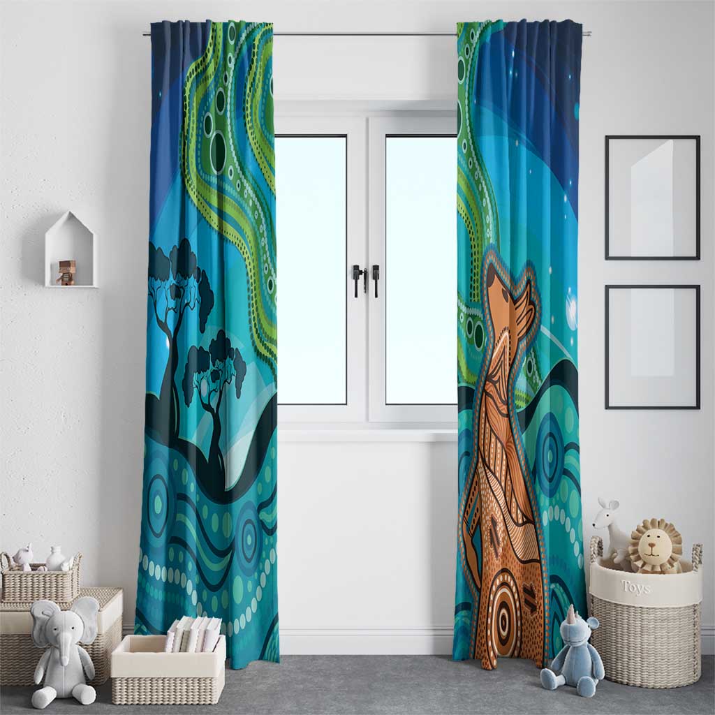 Aussie Aurora Borealis Aboriginal Art Window Curtain