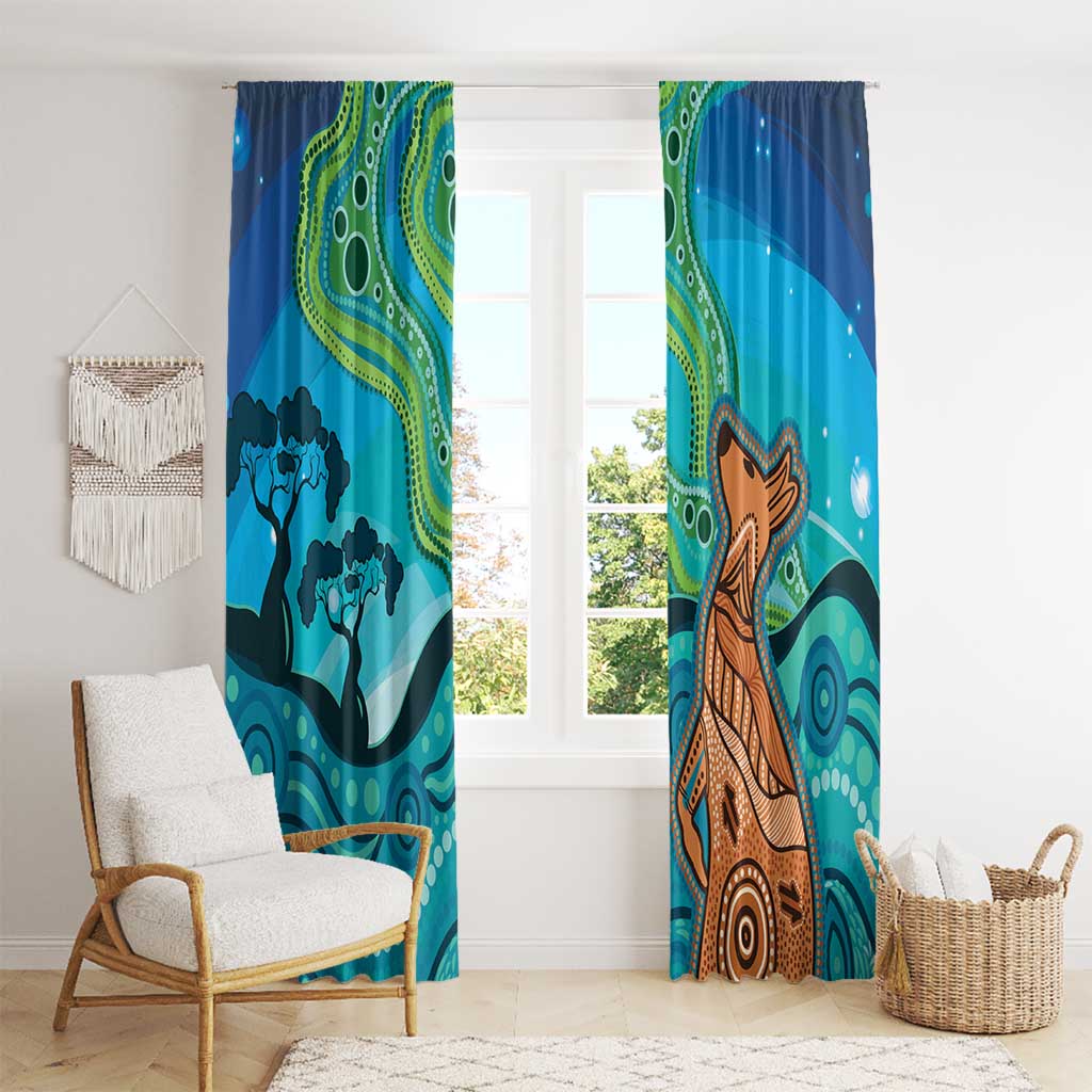 Aussie Aurora Borealis Aboriginal Art Window Curtain