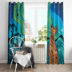 Aussie Aurora Borealis Aboriginal Art Window Curtain