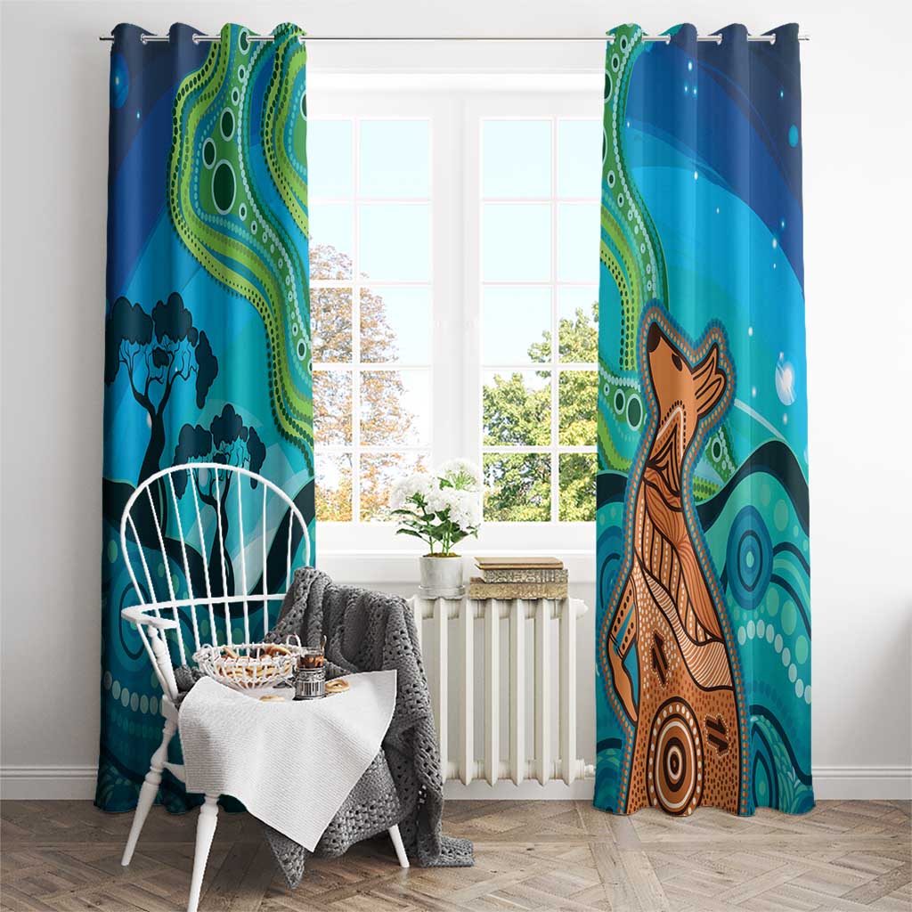 Aussie Aurora Borealis Aboriginal Art Window Curtain