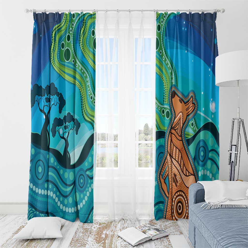 Aussie Aurora Borealis Aboriginal Art Window Curtain