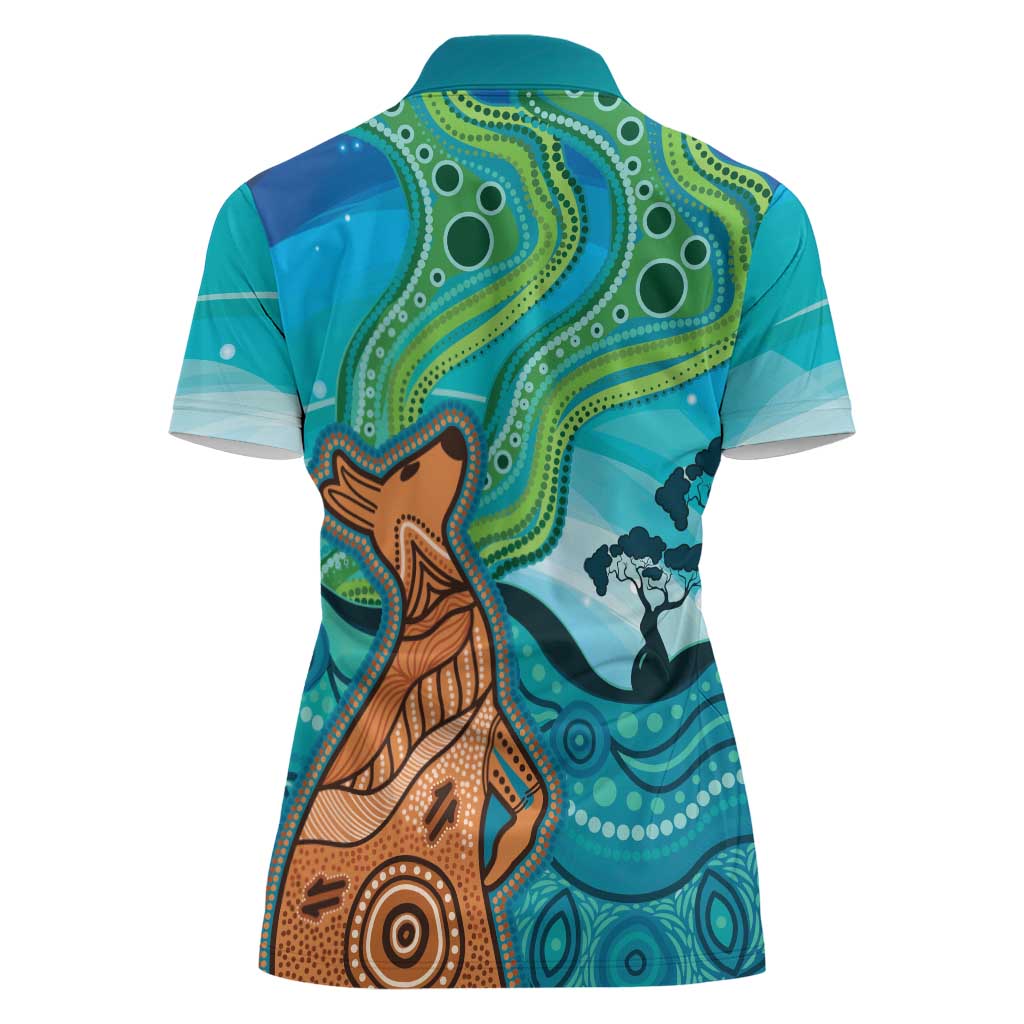 Aussie Aurora Borealis Aboriginal Art Women Polo Shirt