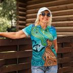 Aussie Aurora Borealis Aboriginal Art Women Polo Shirt