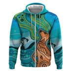 Aussie Aurora Borealis Aboriginal Art Zip Hoodie