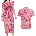 Australia Indigenous Mother's Day Couples Matching Long Sleeve Bodycon Dress and Hawaiian Shirt Breast Cancer Survivor